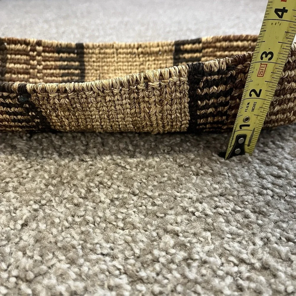 Ethiopian Gambela Canoe Basket Handmade Bread African Woven Decor Collectable - Picture 7 of 12